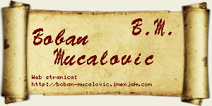 Boban Mučalović vizit kartica